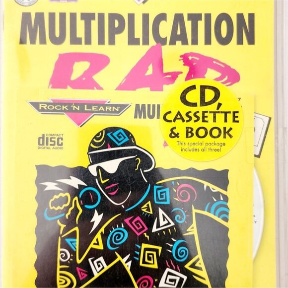 1992 Rock N Learn RAP CD Book Cassette Tape NEW NOS Vintage Multiplication F22 - Picture 1 of 3
